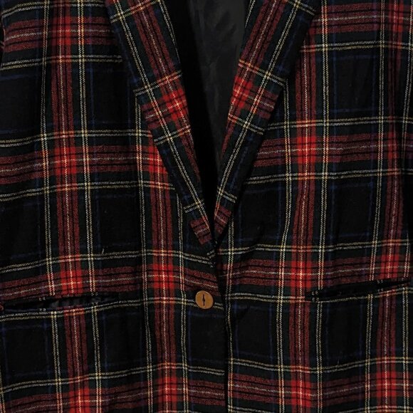 Cabincore Blazer Plaid Vintage Wool Jacket Preppy‎ Heritagecore Academia Tartan - Picture 2 of 7